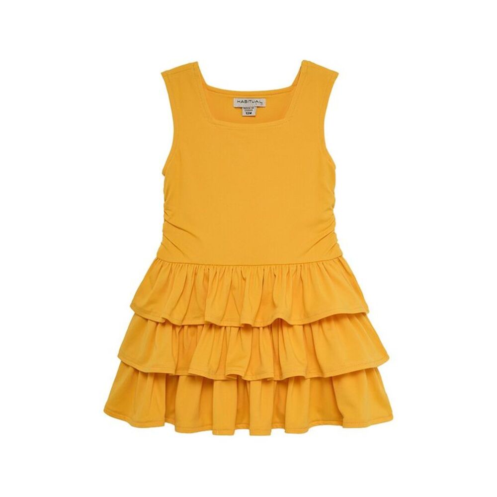Habitual Girls  Tiered Tank Dress, Yellow